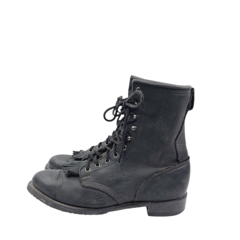 Biltrite Men's Black Tuff Pack Leather Lace Up Ankle Classic Moto‎ Boot Size 8.5